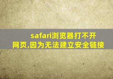 safari浏览器打不开网页,因为无法建立安全链接