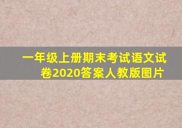 一年级上册期末考试语文试卷2020答案人教版图片