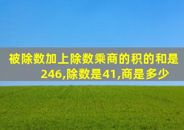 被除数加上除数乘商的积的和是246,除数是41,商是多少