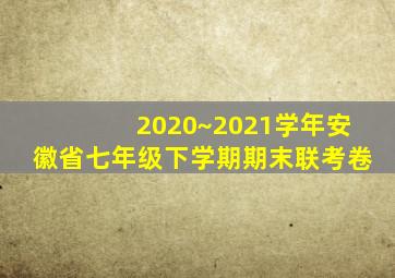 2020~2021学年安徽省七年级下学期期末联考卷